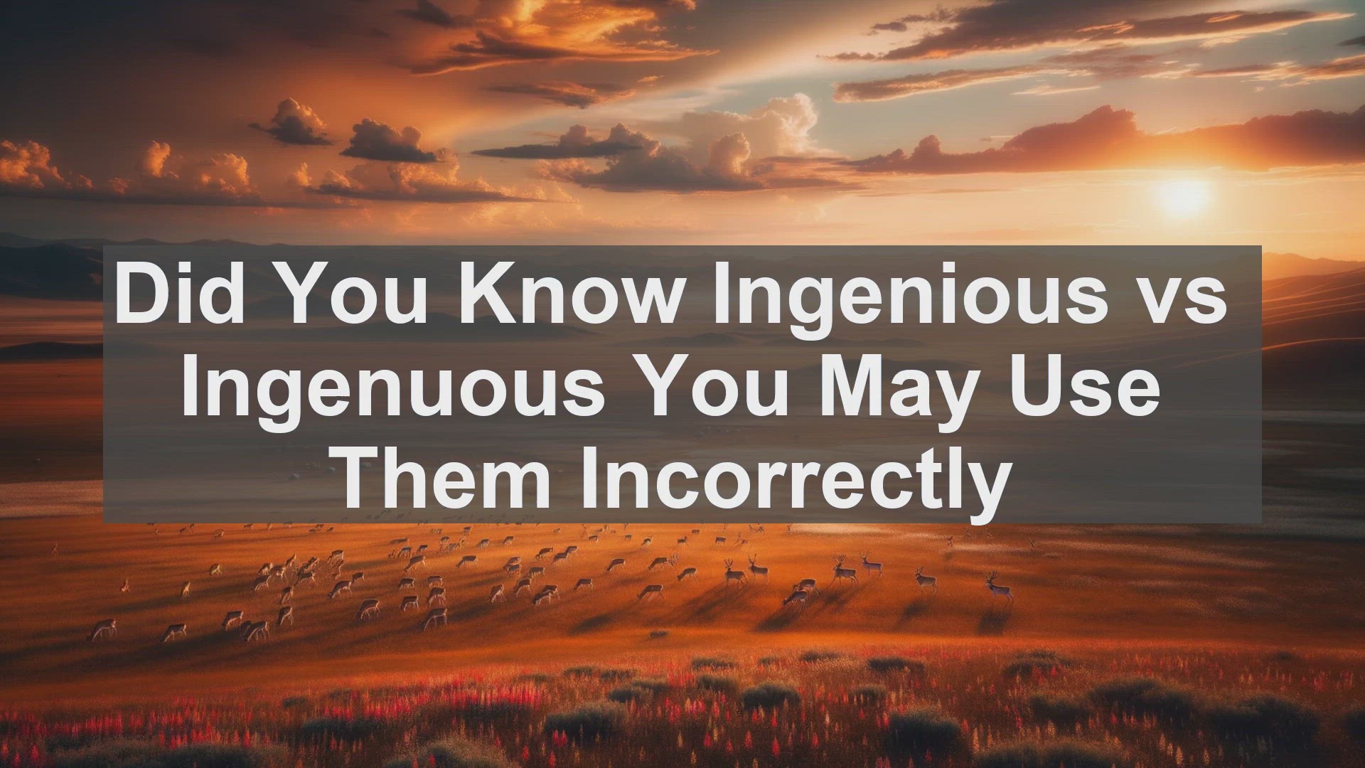 'Video thumbnail for Did You Know Ingenious vs Ingenuous You May Use Them Incorrectly '