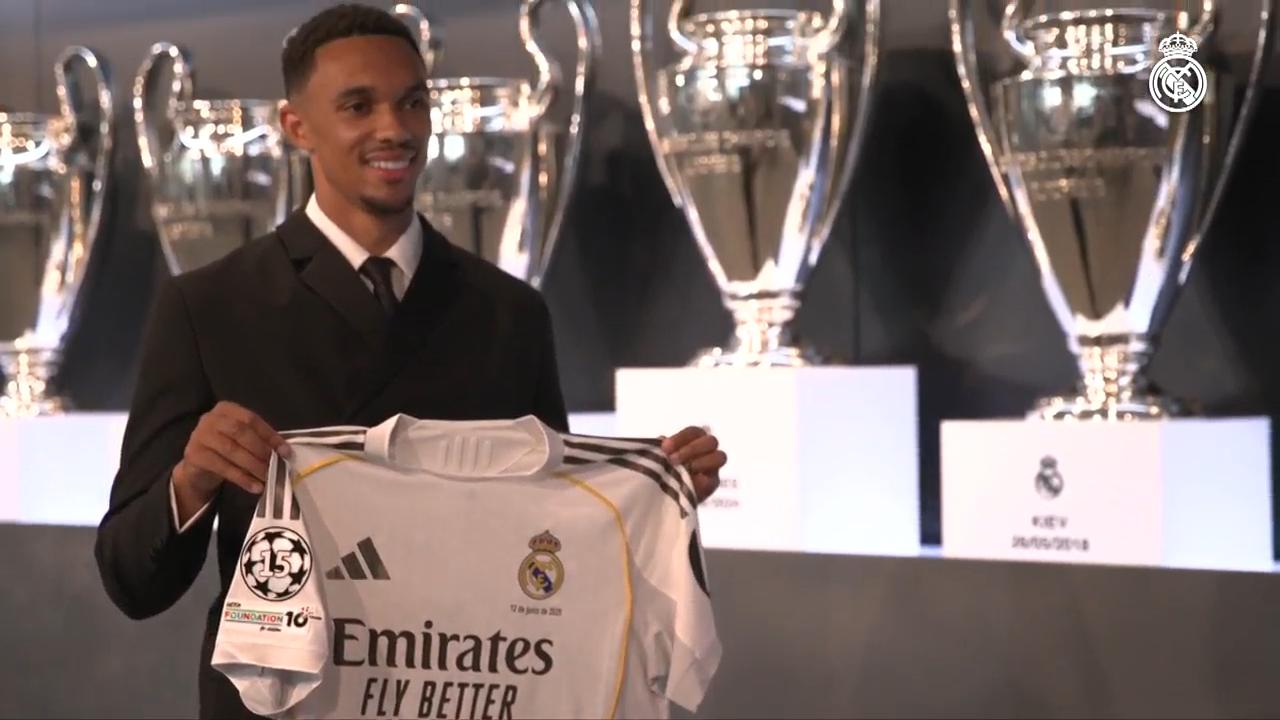 'Video thumbnail for 'Dream come true' says Alexander-Arnold at Real Madrid presentation'