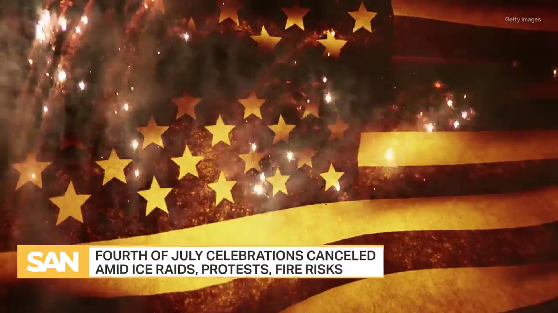 'Video thumbnail for Fourth of July celebrations canceled amid ICE raids, protests, fire risks'