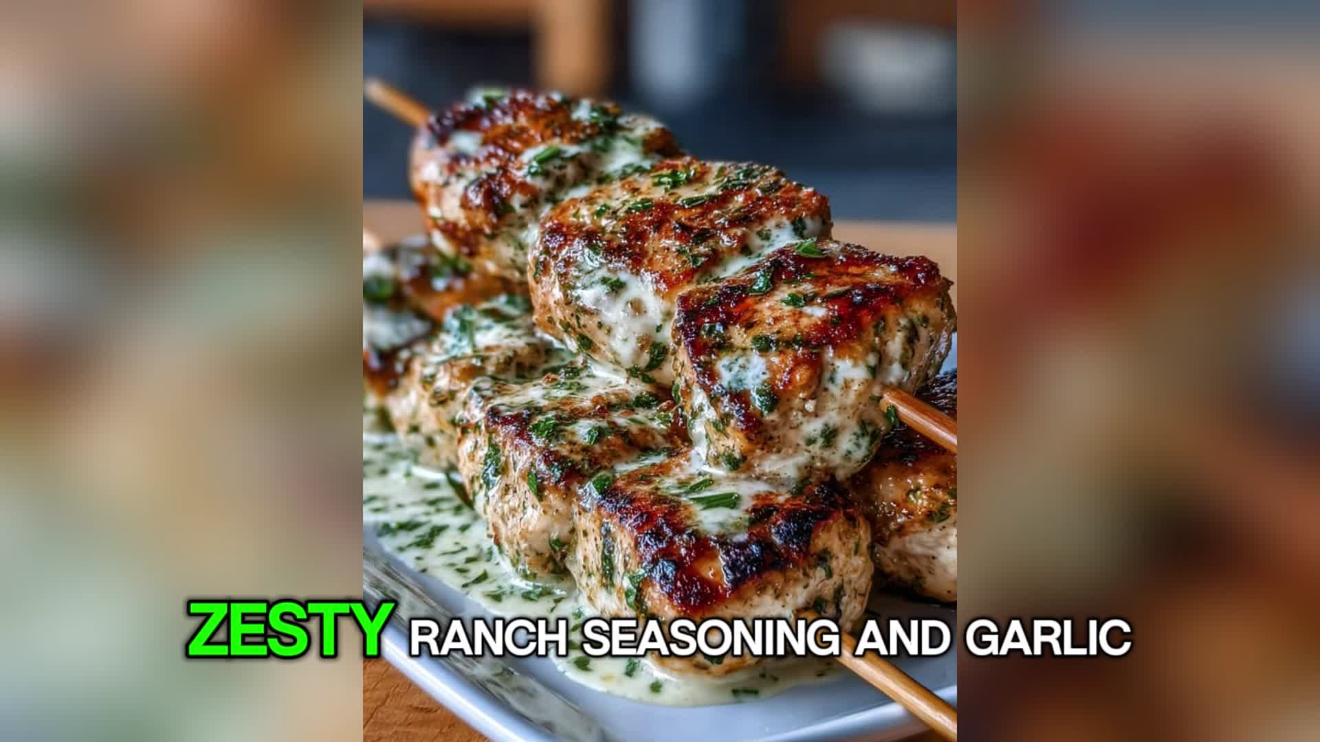 Video thumbnail for Grilled Ranch Garlic Parmesan Chicken Skewers