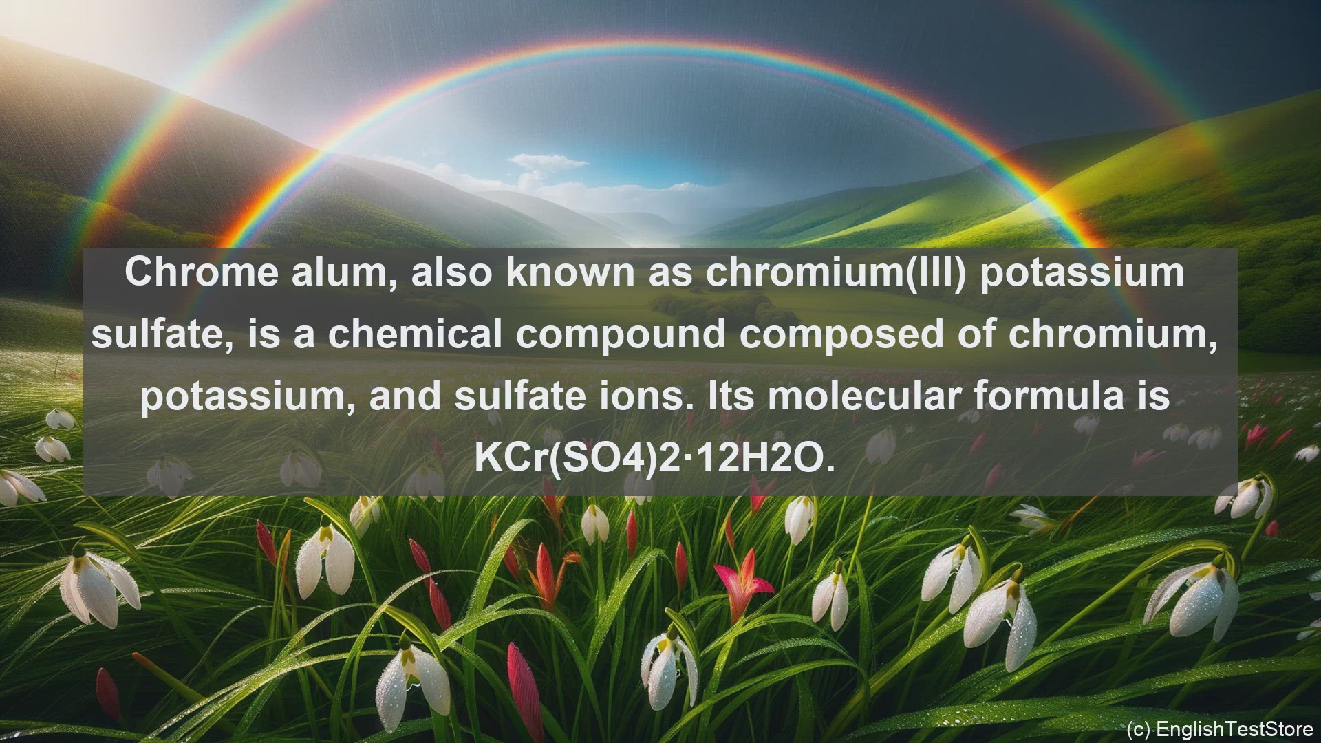 'Video thumbnail for Chrome alum in science  definition and examples'
